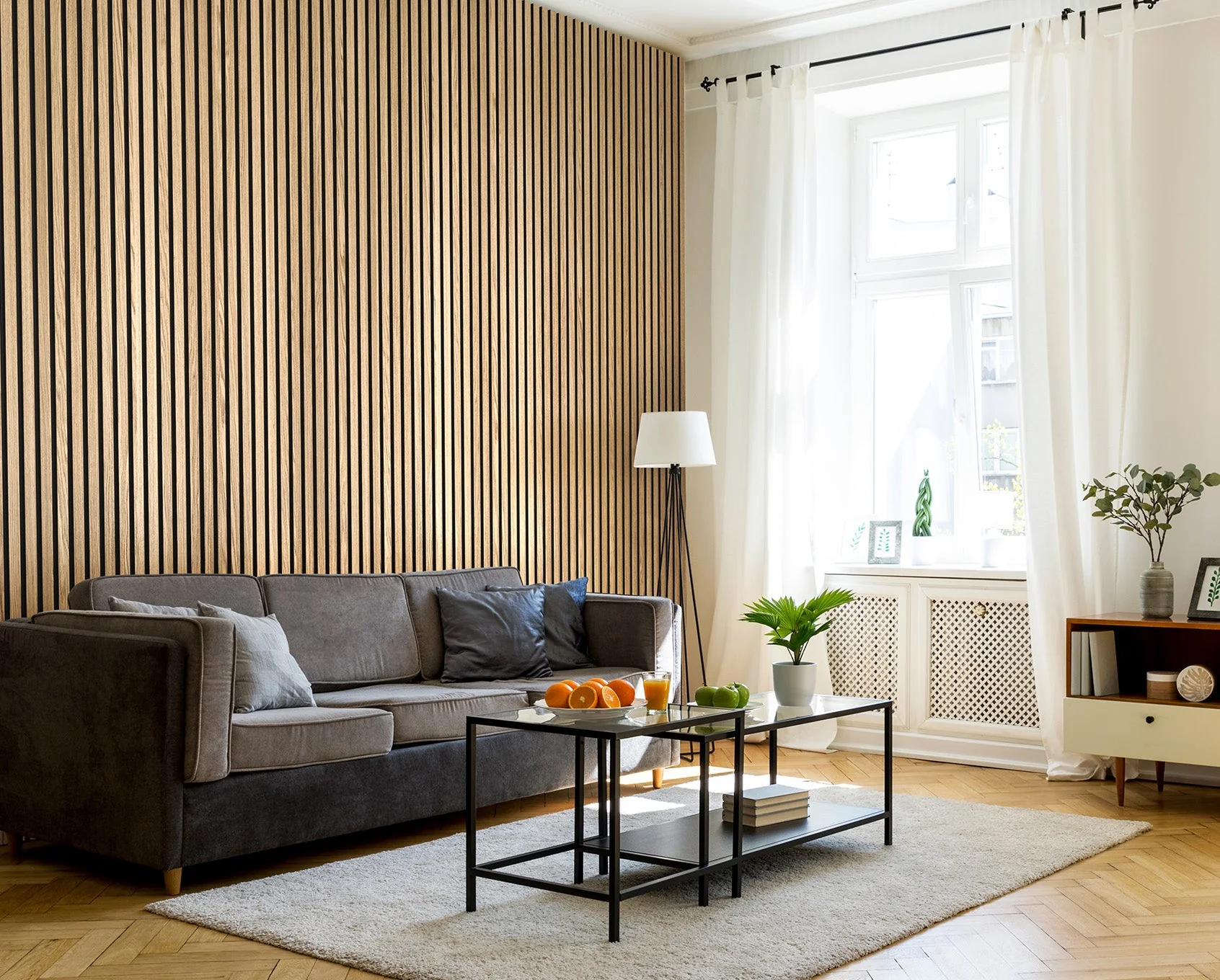 Akustický obkladový SLATWALL panel EcoSpark světlý dub - 600x600mm